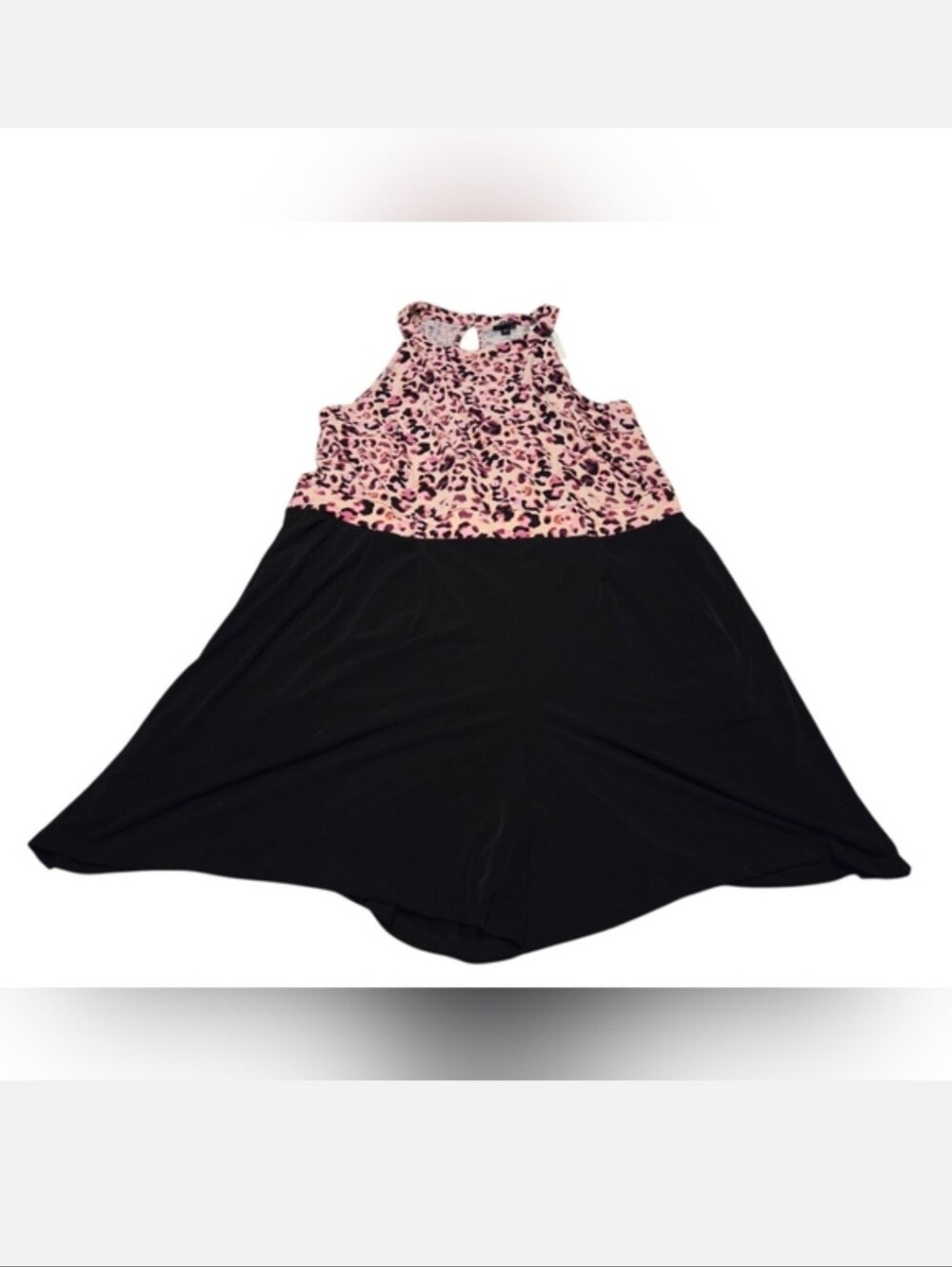 Women’s 2X Torrid Studio Knit Goddess Neck Animal Print Pink/Black Romper